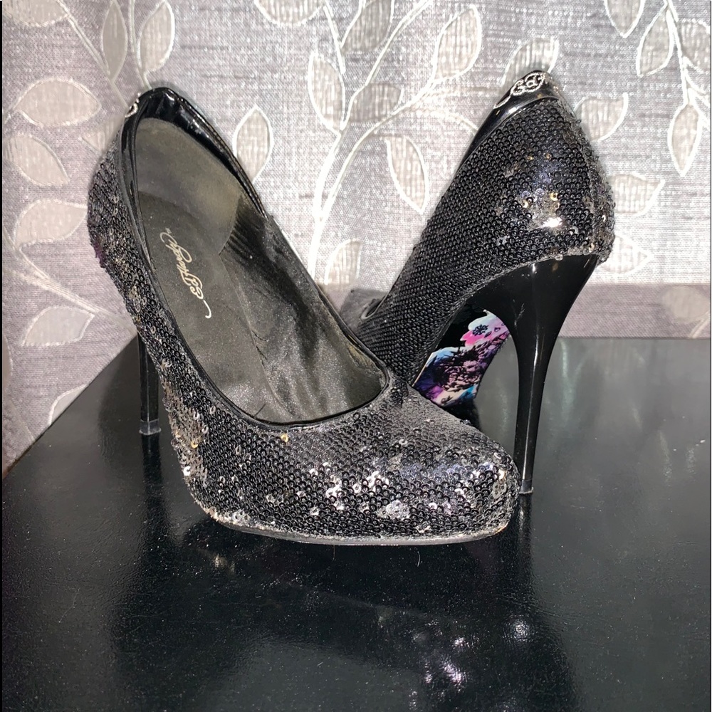 Ed hardy sequin pumps